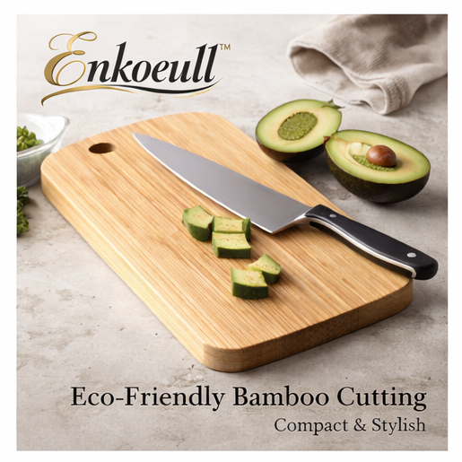 Enkoeull™ Eco-Friendly Bamboo Cutting Board – Compact & Stylish